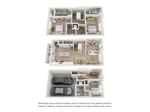 Floor plan for 3 beds, 3.5 baths, 1829 sqft